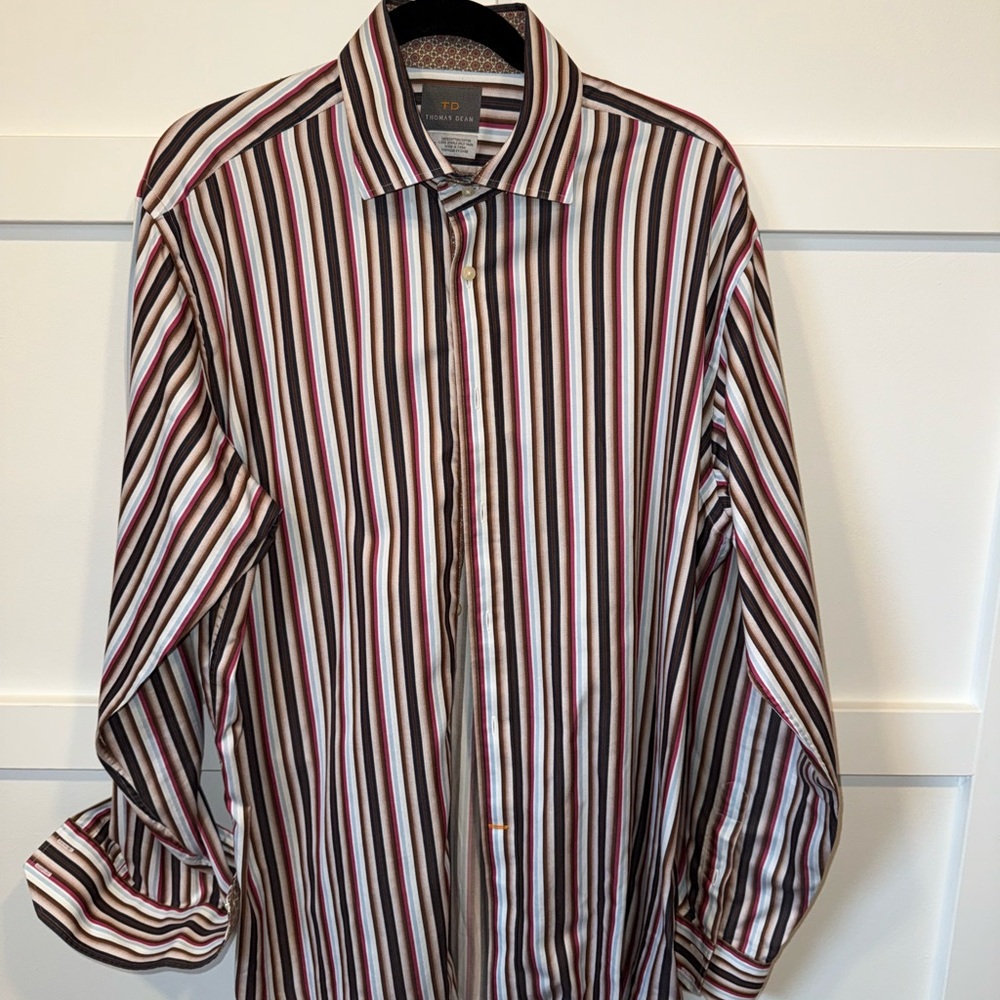 Ted Baker Red Multi stripe dress shirt